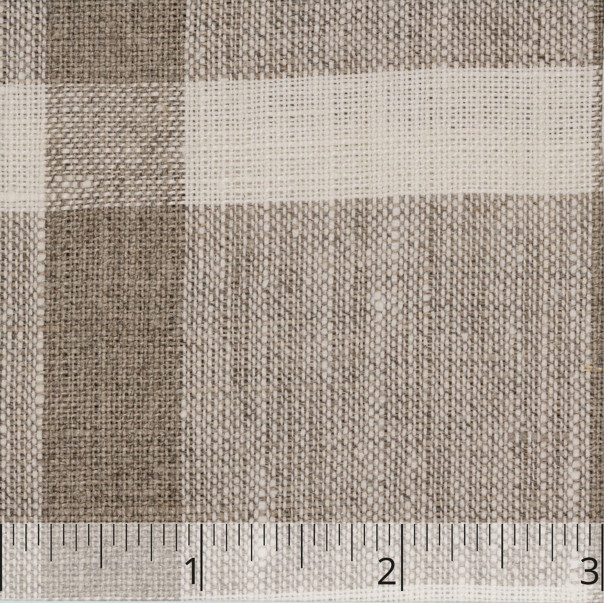 Ivory & Natural Large Crosshair Check Lightweight Linen - $16.00 yd. - Burnley & Trowbridge Co.