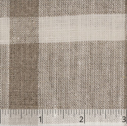 Ivory & Natural Large Crosshair Check Lightweight Linen - $16.00 yd. - Burnley & Trowbridge Co.