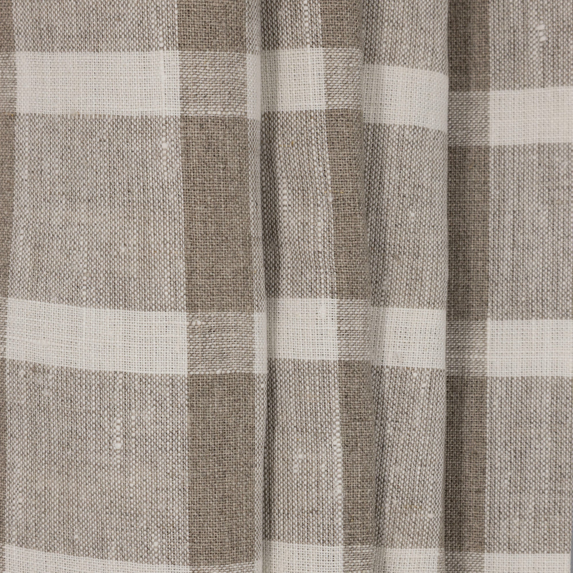Ivory & Natural Large Crosshair Check Lightweight Linen,drape - $16.00 yd. - Burnley & Trowbridge Co.