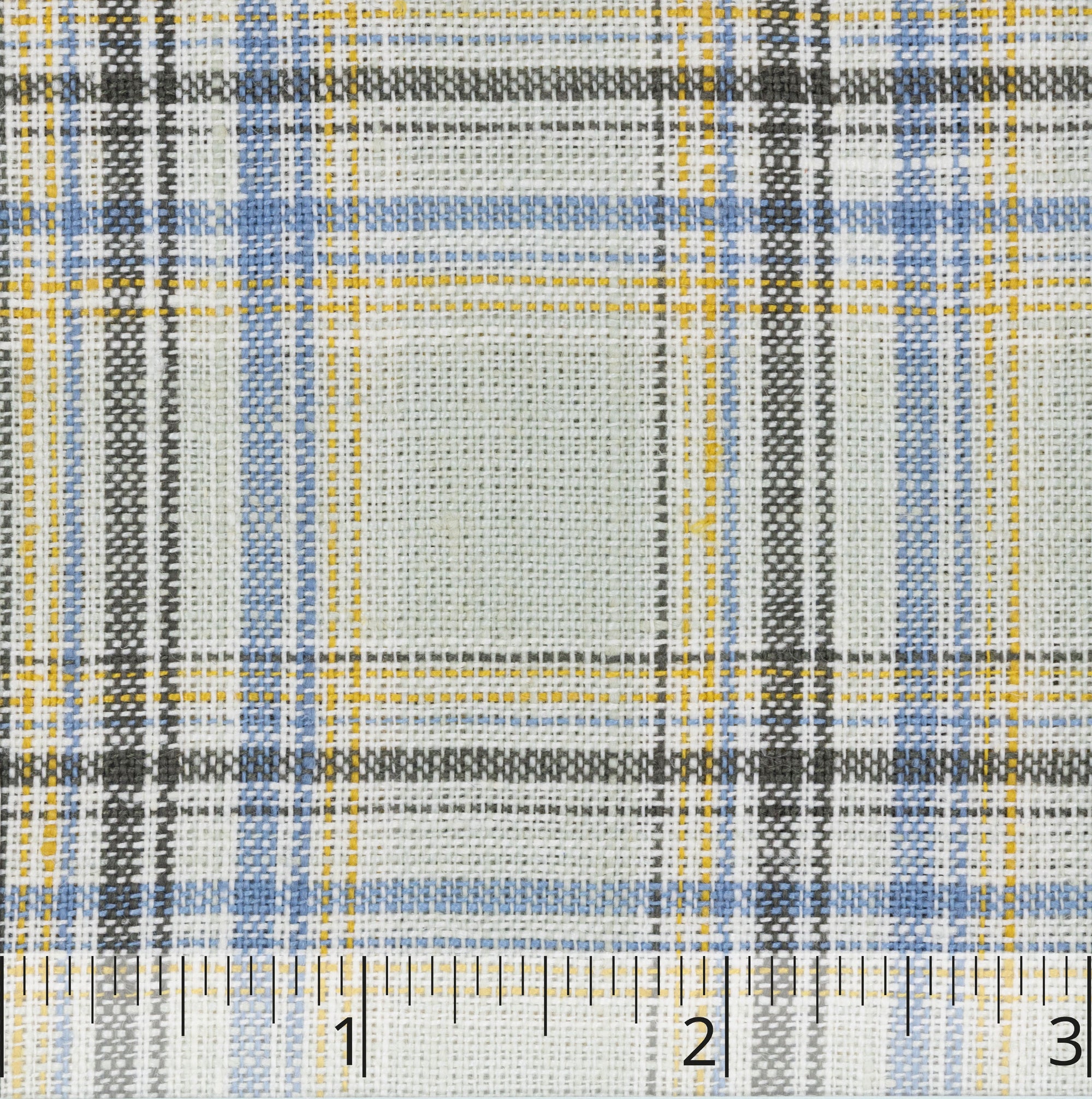 Seafoam, Blue, Yellow, & Olive Checked Linen - $16.00 yd.