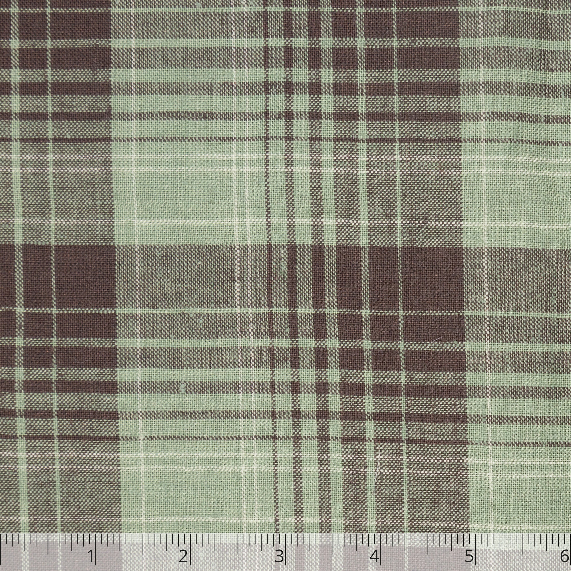 Brown & Sage Furniture Checked Linen , large- $16.00 yd. - Burnley & Trowbridge Co.