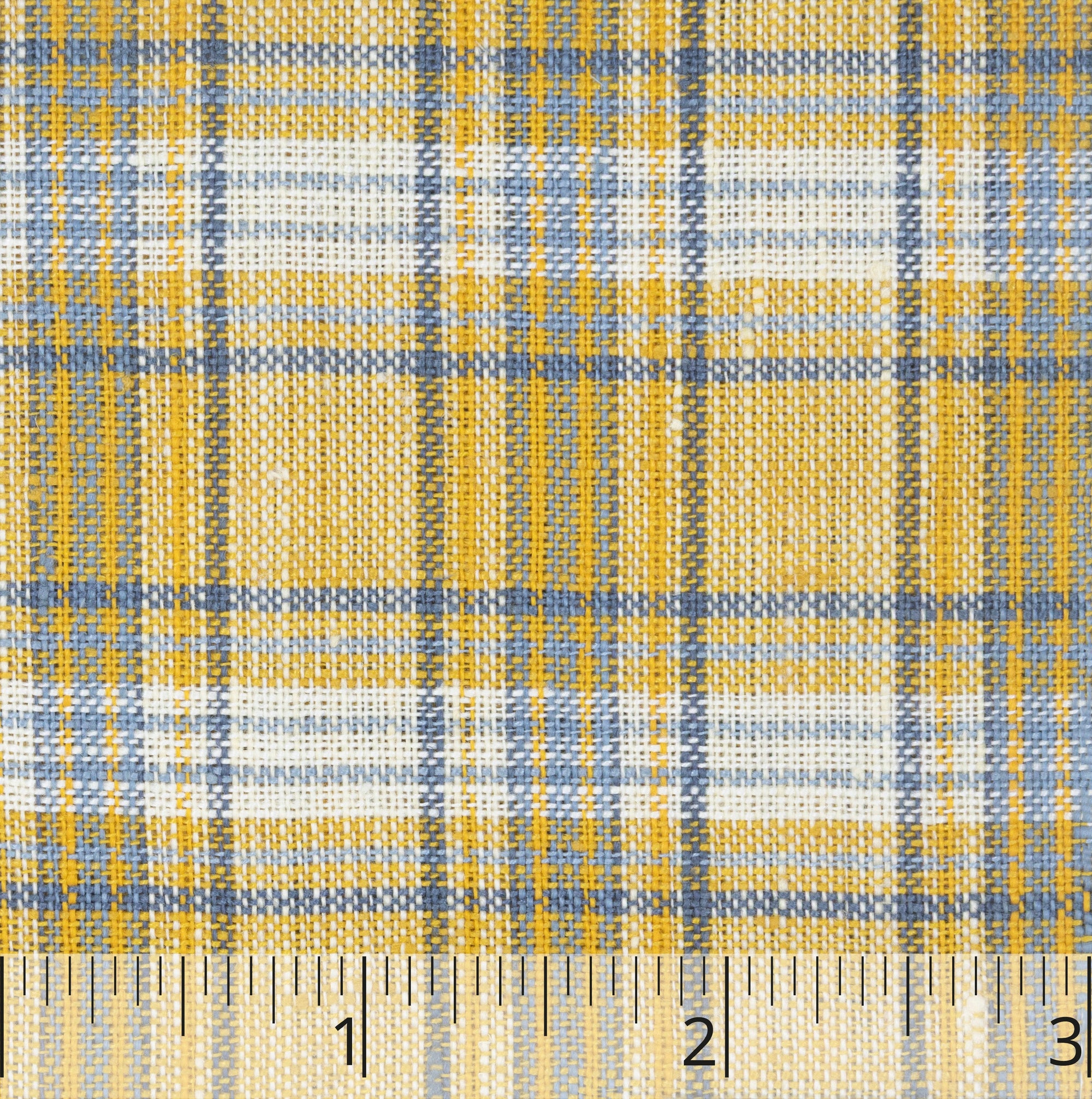 Yellow, Blue, and White Checked Linen - $16.00 yd. - Burnley & Trowbridge Co.