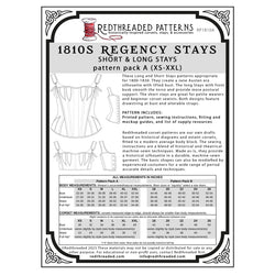 Redthreaded 1810s Regency Stays Pattern - Burnley & Trowbridge Co.