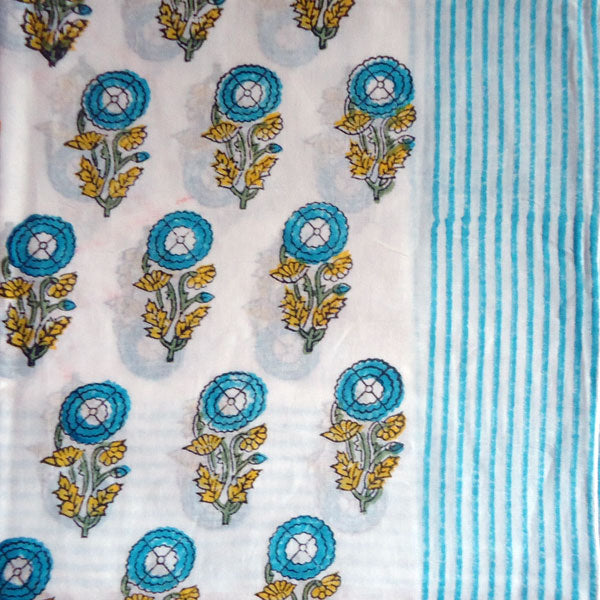 Indigo, Yellow & Green Handkerchief - Burnley & Trowbridge Co.