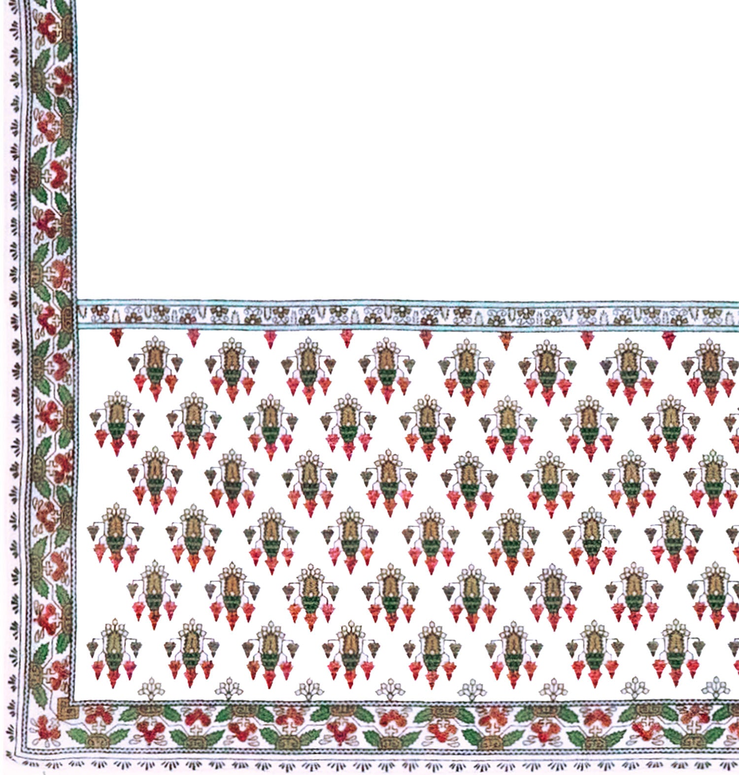 Flowered Muslin Reproduction Shawl - Burnley & Trowbridge Co.