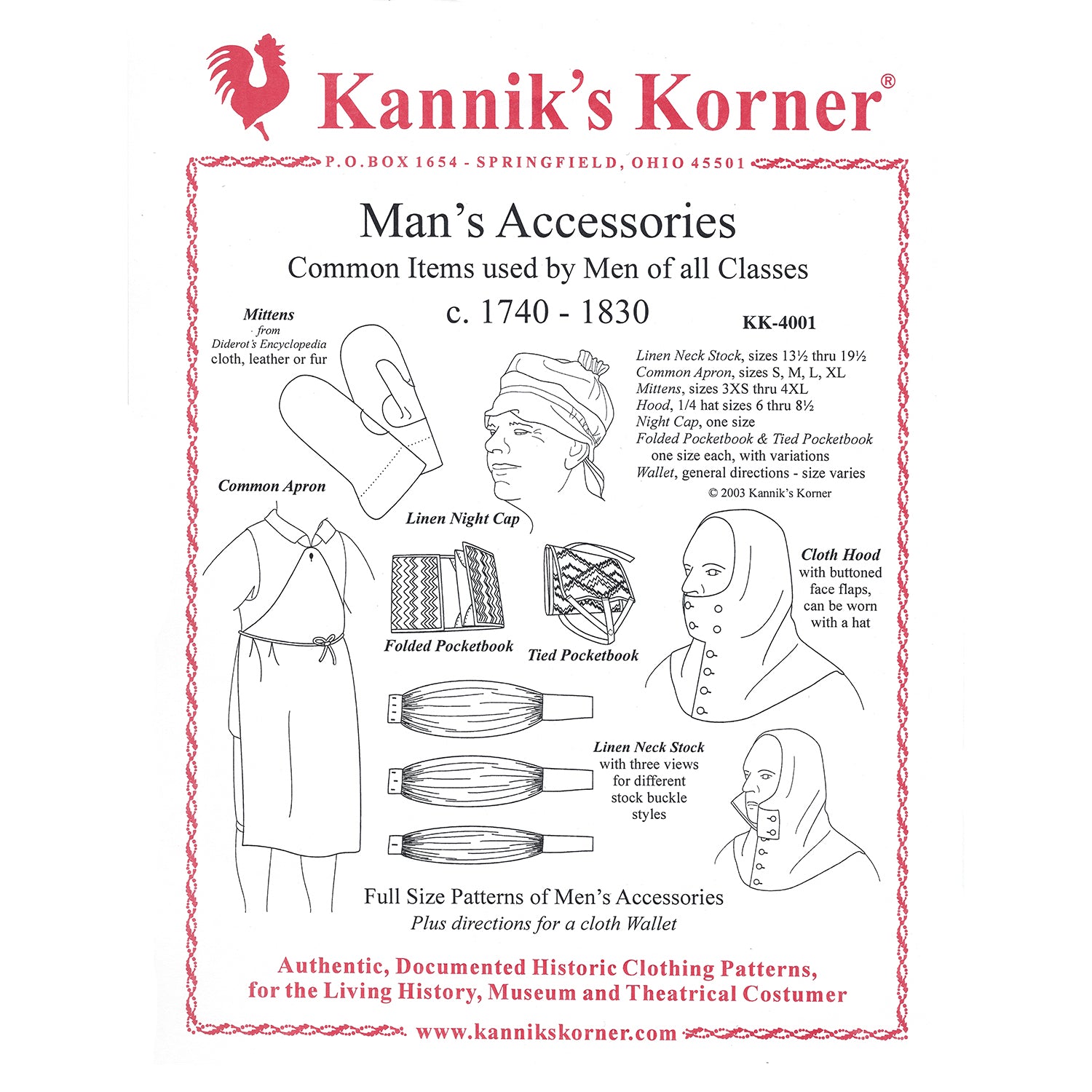 Kannik's Korner Men's Accessories Pattern - Burnley & Trowbridge Co.