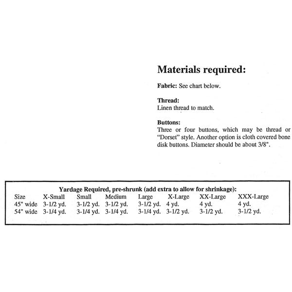 Kannik's Korner 18th Century Shirt Pattern - Burnley & Trowbridge Co.