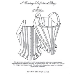 JP Ryan 18th Century Half Boned Stays With Straps - Burnley & Trowbridge Co.