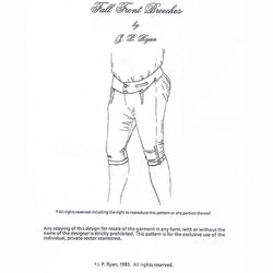 JP Ryan Fall Front Breeches Pattern - Burnley & Trowbridge Co.