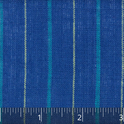 Royal Blue & Aqua Light Weight Striped Linen - $14.00 yd. - Burnley & Trowbridge Co.
