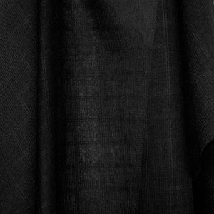 Black Crossbarred Wool "Gauze"