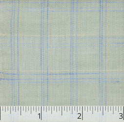 7755 Saxon Green, Blue & Pale Yellow Plaid Linen - $14.00 yd. - Burnley & Trowbridge Co.