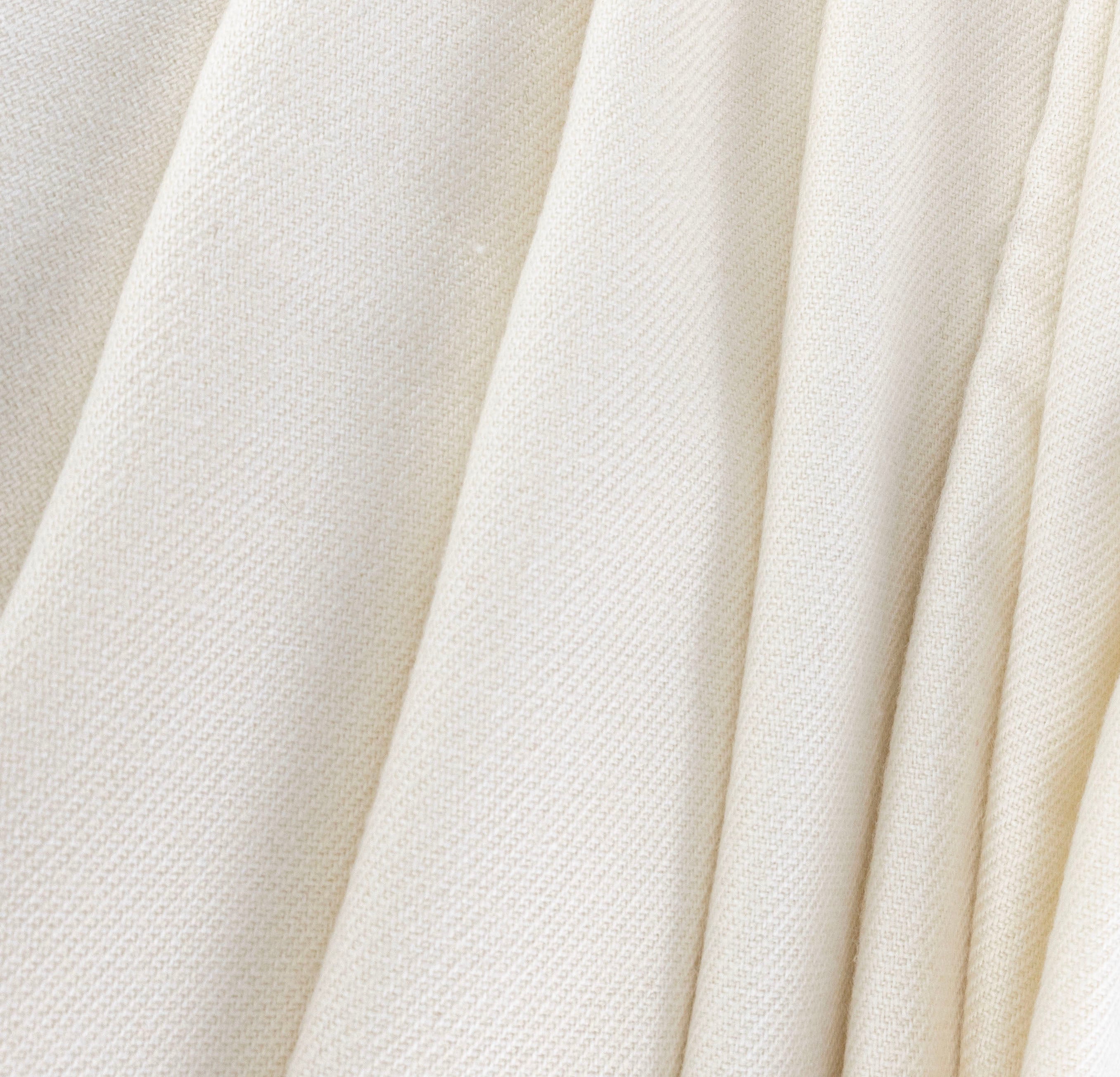 Cream Coarse Twill, draped - $28.00 yd. - Burnley & Trowbridge Co.