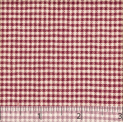 Merlot & Cream Checked Linen - $14.00 yd. - Burnley & Trowbridge Co.