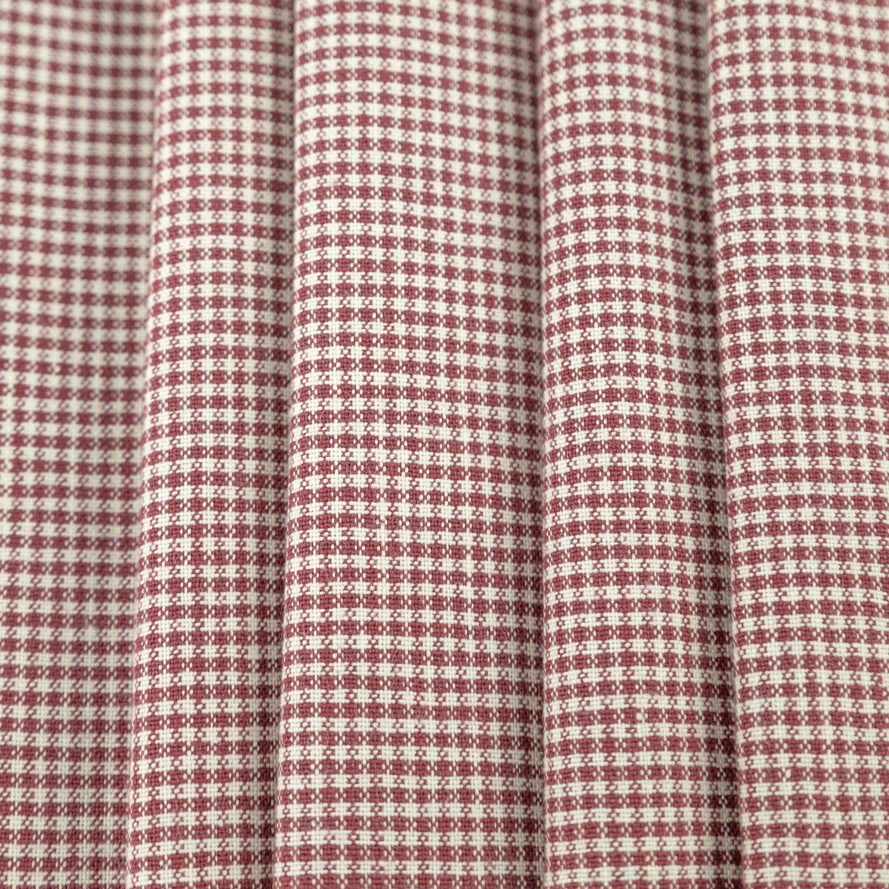 Merlot & Cream Checked Linen