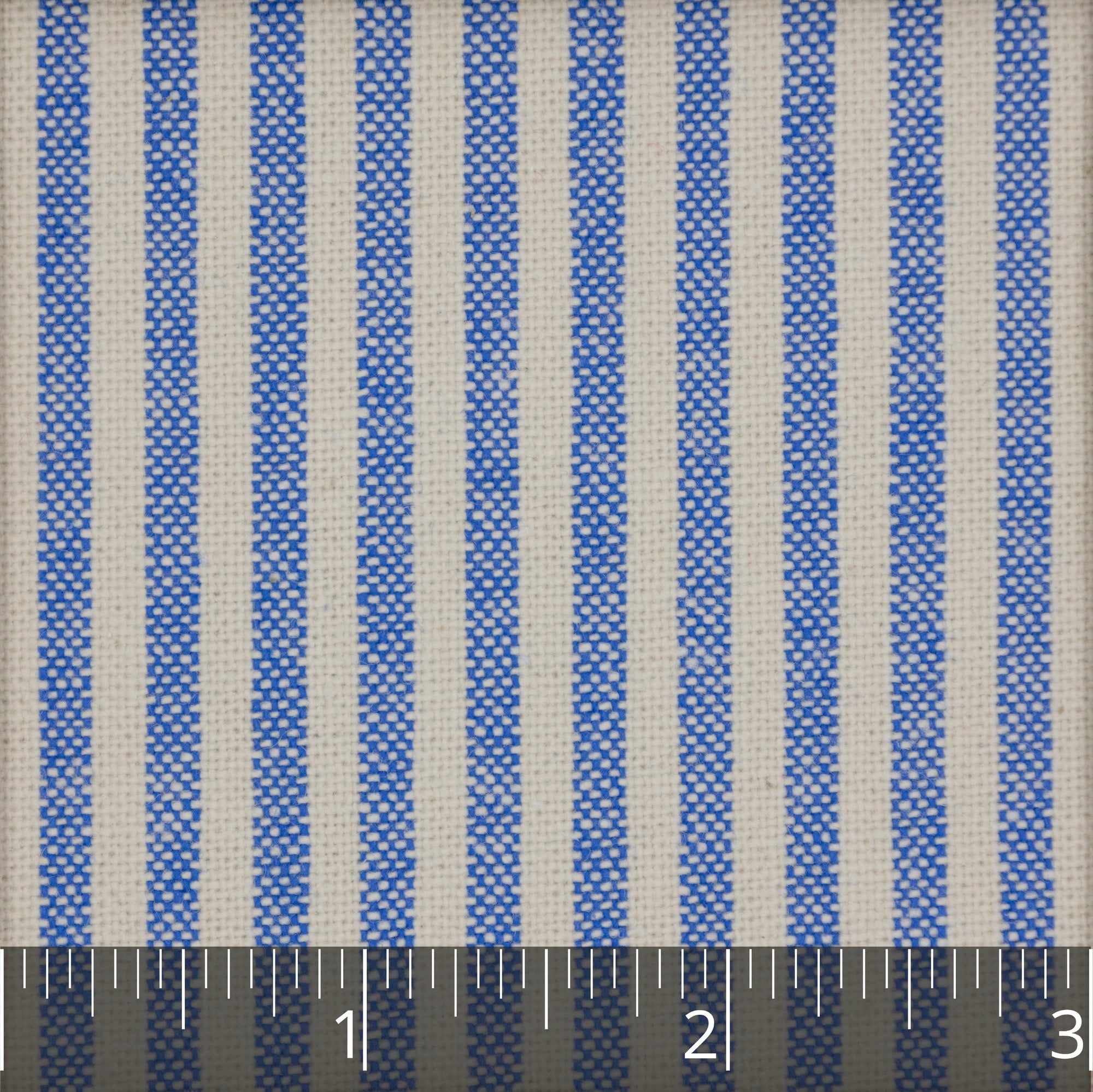 Light Indigo and Ivory Woven Stripe Cotton - $14.00 yd. - Burnley & Trowbridge Co.