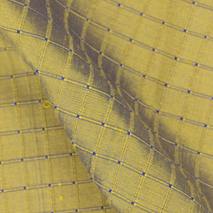 Yellow & Royal Blue Crossbar Corded Silk drape - $25.00 yd. - Burnley & Trowbridge Co.