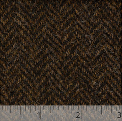 Dark Brown & Black Herringbone Wool Tweed - $18.00 yd - Burnley & Trowbridge Co.