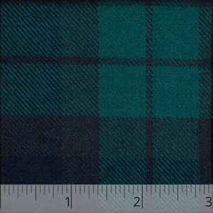 Navy & Green "Tartan" Check Wool - $18.00 yd. - Burnley & Trowbridge Co.