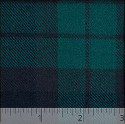 Navy & Green "Tartan" Check Wool - $18.00 yd. - Burnley & Trowbridge Co.