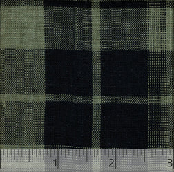 Black & Olive Lightweight Linen Check - $16.00 yd. - Burnley & Trowbridge Co.