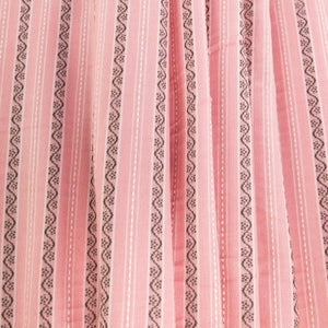 Pink, Charcoal, & White Striped Woven Cotton- Drape - $16.00 yd. - Burnley & Trowbridge Co.