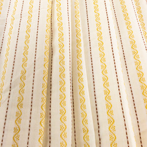 Ivory, Gold, & Burgundy  Striped Woven Cotton- Drape - $16.00 yd. - Burnley & Trowbridge Co.