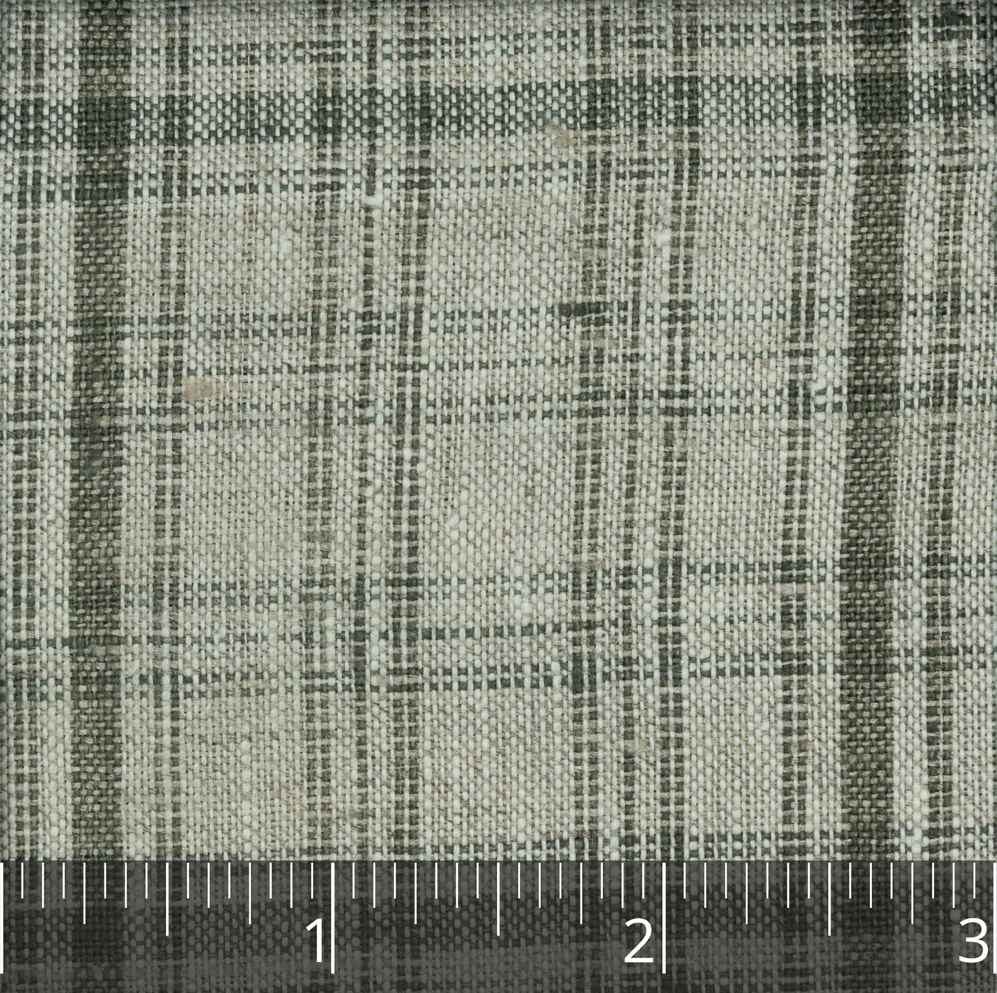 Light Natural, Olive, & Grey Checked Linen - $16.00 yd. - Burnley & Trowbridge Co.
