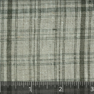 Light Natural, Olive, & Grey Checked Linen - $16.00 yd. - Burnley & Trowbridge Co.