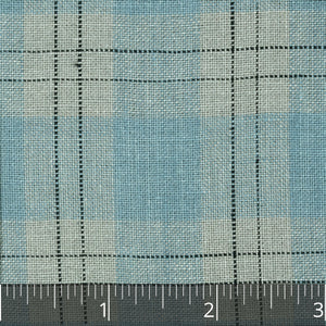 Soft Blue & Natural Lightweight Checked Linen, large - $16.00 yd. - Burnley & Trowbridge Co.