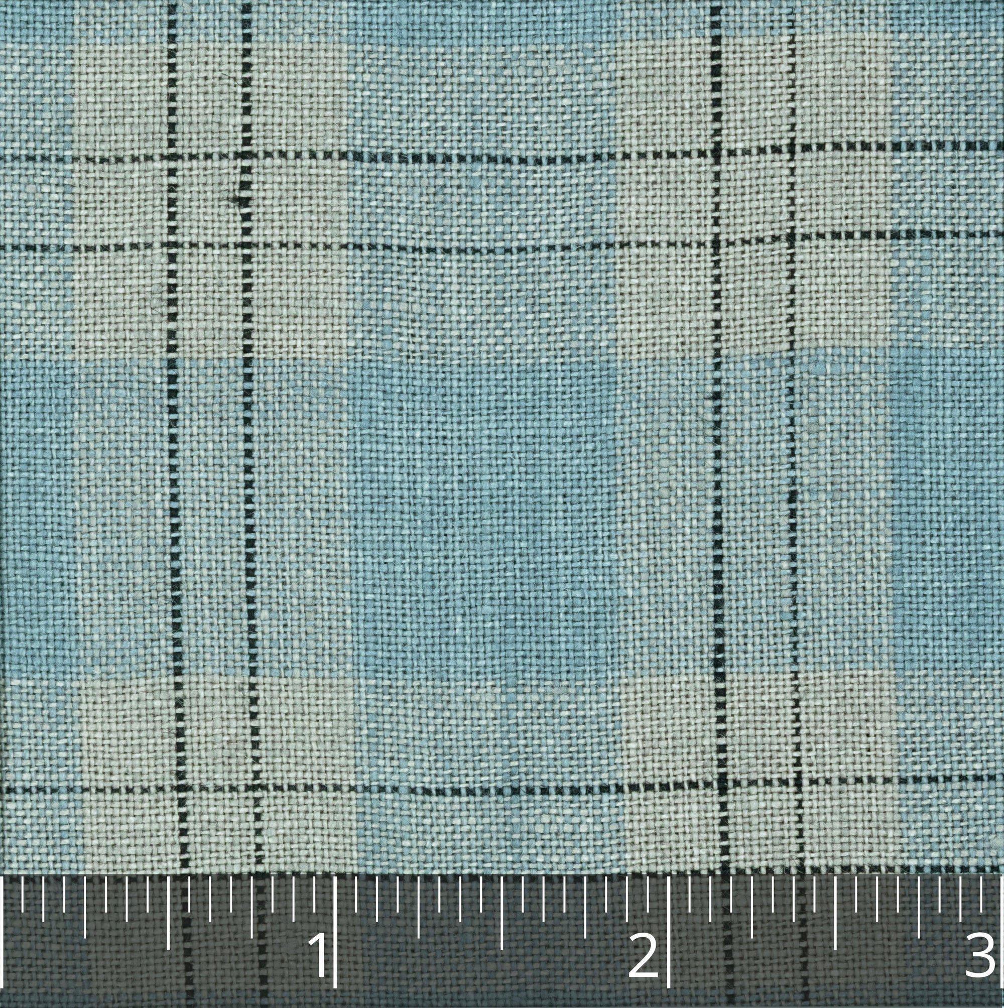 Soft Blue & Natural Lightweight Checked Linen, large - $16.00 yd. - Burnley & Trowbridge Co.