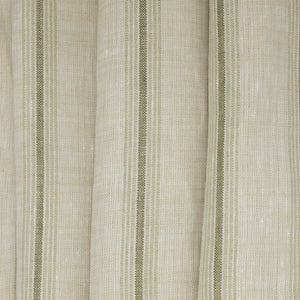 Olive Striped Sage Green Linen, drape - $16.00 yd. - Burnley & Trowbridge Co.