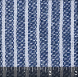Dark Indigo & White Striped Linen - $16.00 yd. - Burnley & Trowbridge Co.