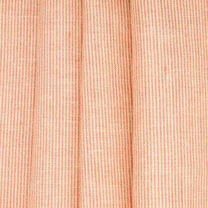 Light Pumpkin & Cream Striped Linen, drape - $16.00 yd. - Burnley & Trowbridge Co.