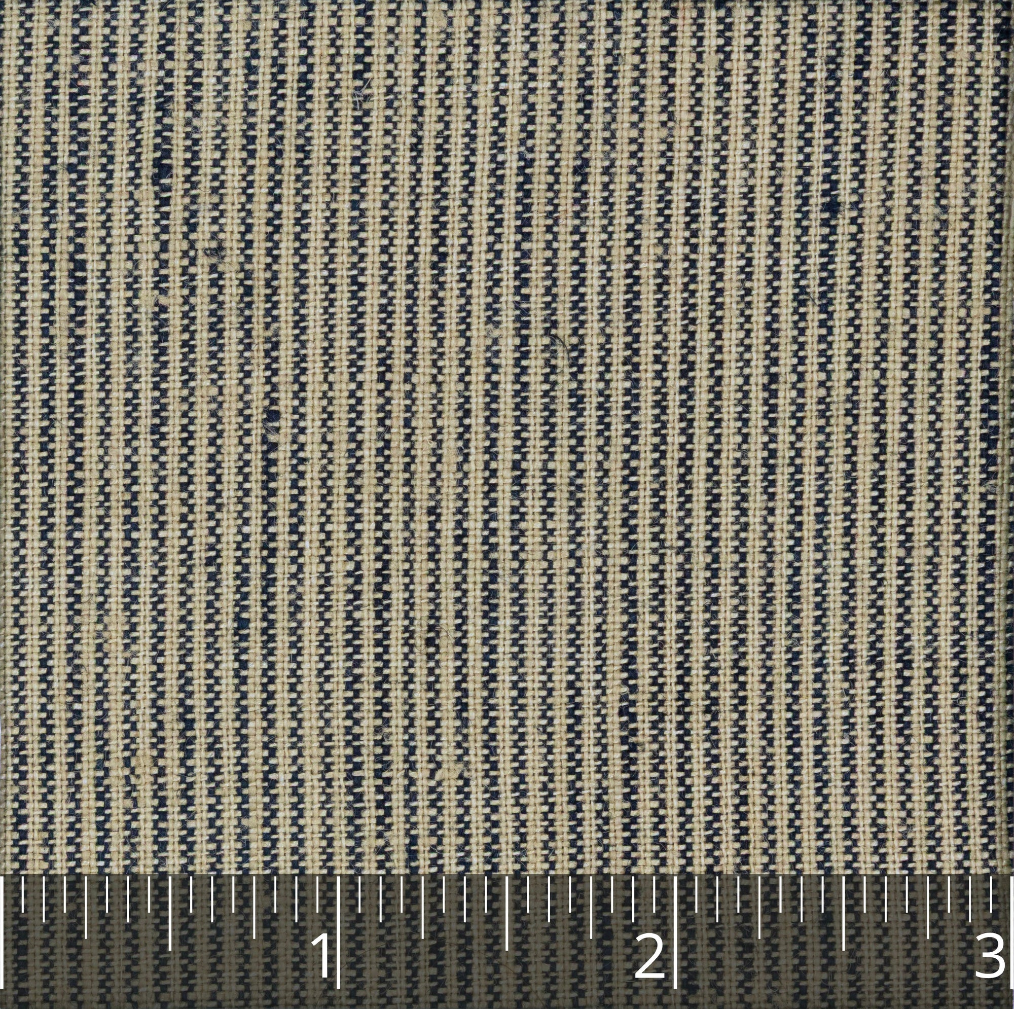 Dark Natural & Black Striped Linen - $16.00 yd. - Burnley & Trowbridge Co.