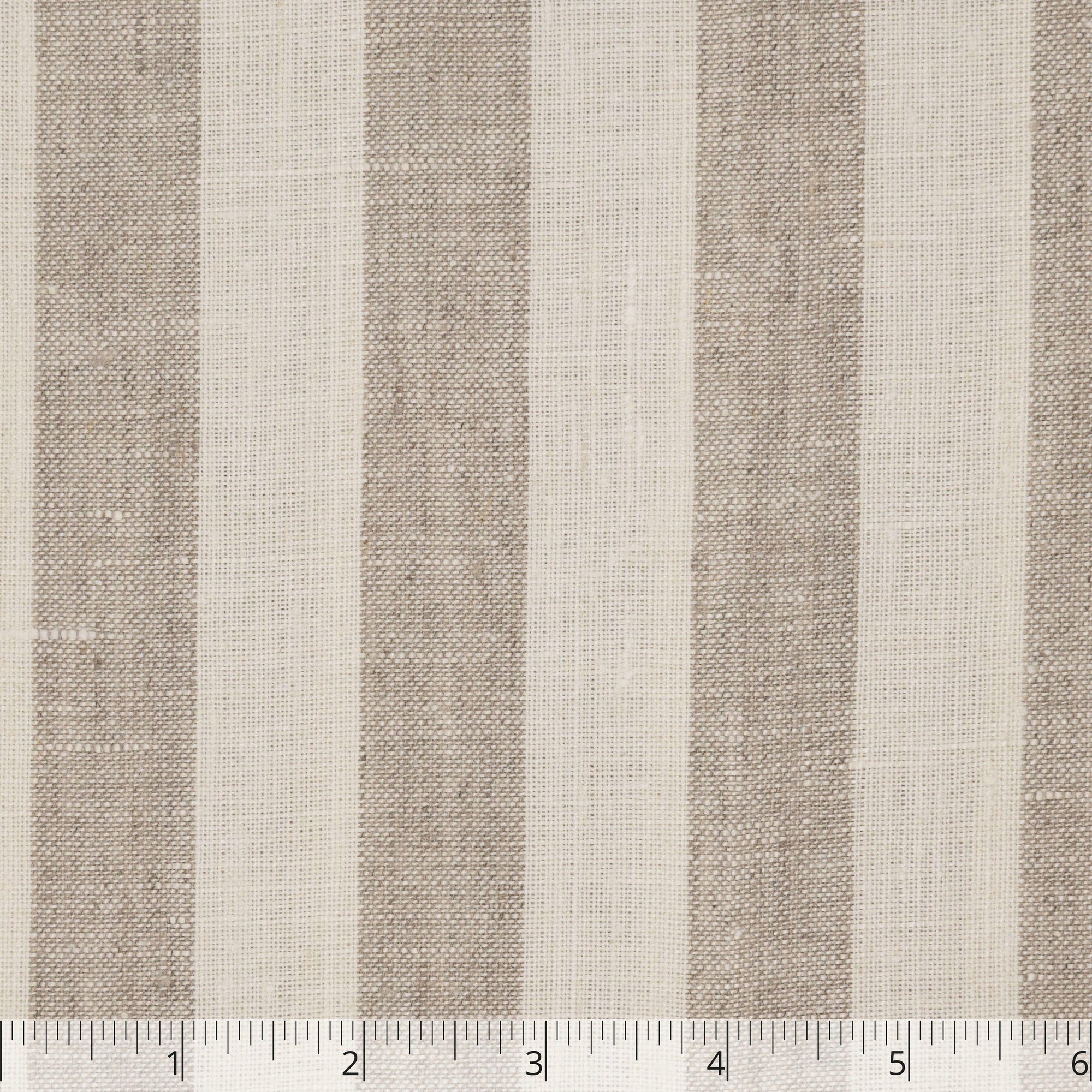 Natural & Cream Medium Stripe Linen, 6 inch - $18.00 yd. - Burnley & Trowbridge Co.