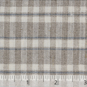 Natural & Blue Medium Weight Cross Bar Linen, drape - $16.00 yd.