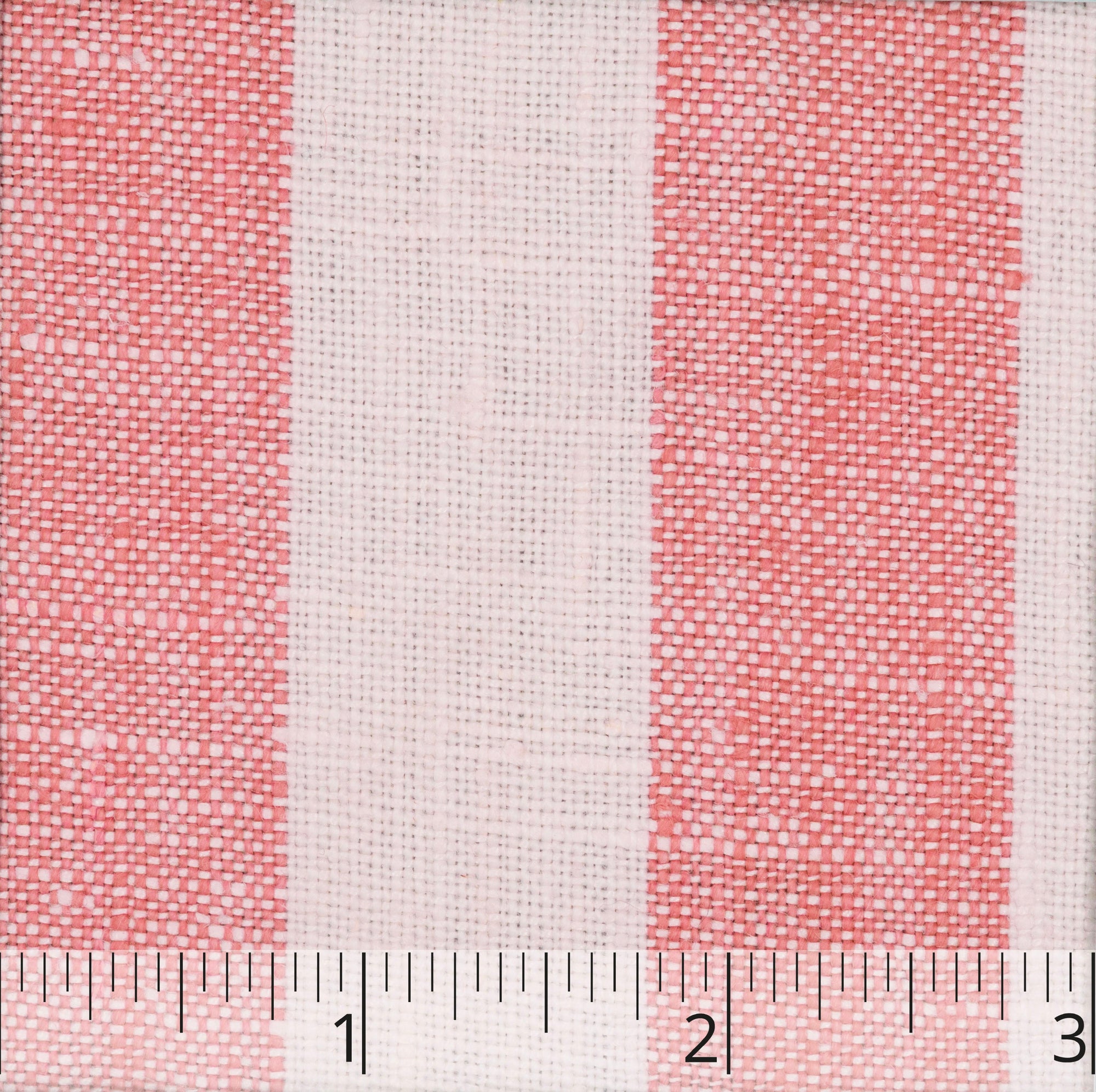 Coral & White Stripe Linen - $18.00 yd. - Burnley & Trowbridge Co.