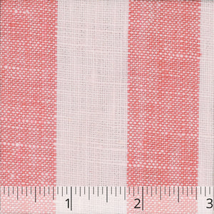 Coral & White Stripe Linen - $18.00 yd. - Burnley & Trowbridge Co.