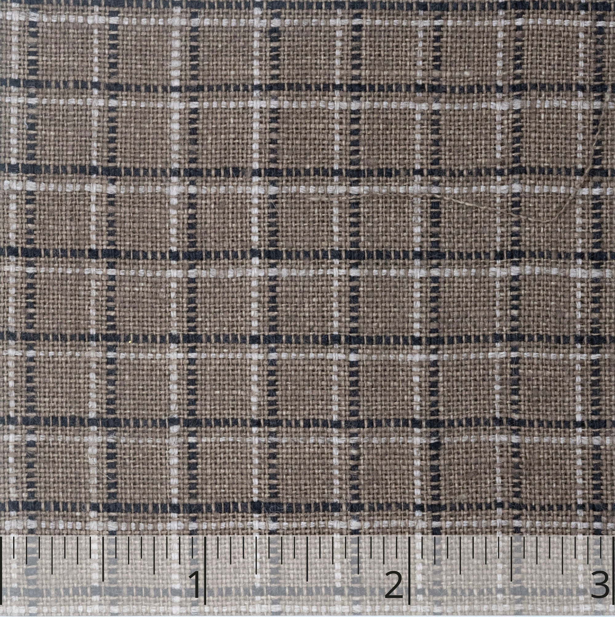 Chocolate, Natural, & Black Checked Linen - $16.00 yd. - Burnley & Trowbridge Co.