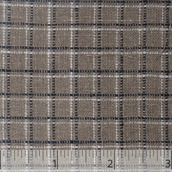 Chocolate, Natural, & Black Checked Linen - $16.00 yd. - Burnley & Trowbridge Co.
