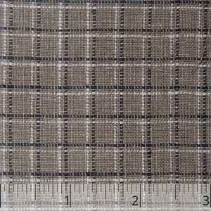 Chocolate, Natural, & Black Checked Linen - $16.00 yd. - Burnley & Trowbridge Co.