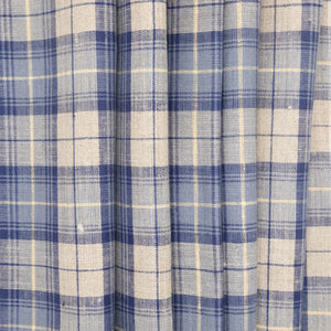 Natural & Indigo Cross Bar Linen, drape - $16.00 yd.