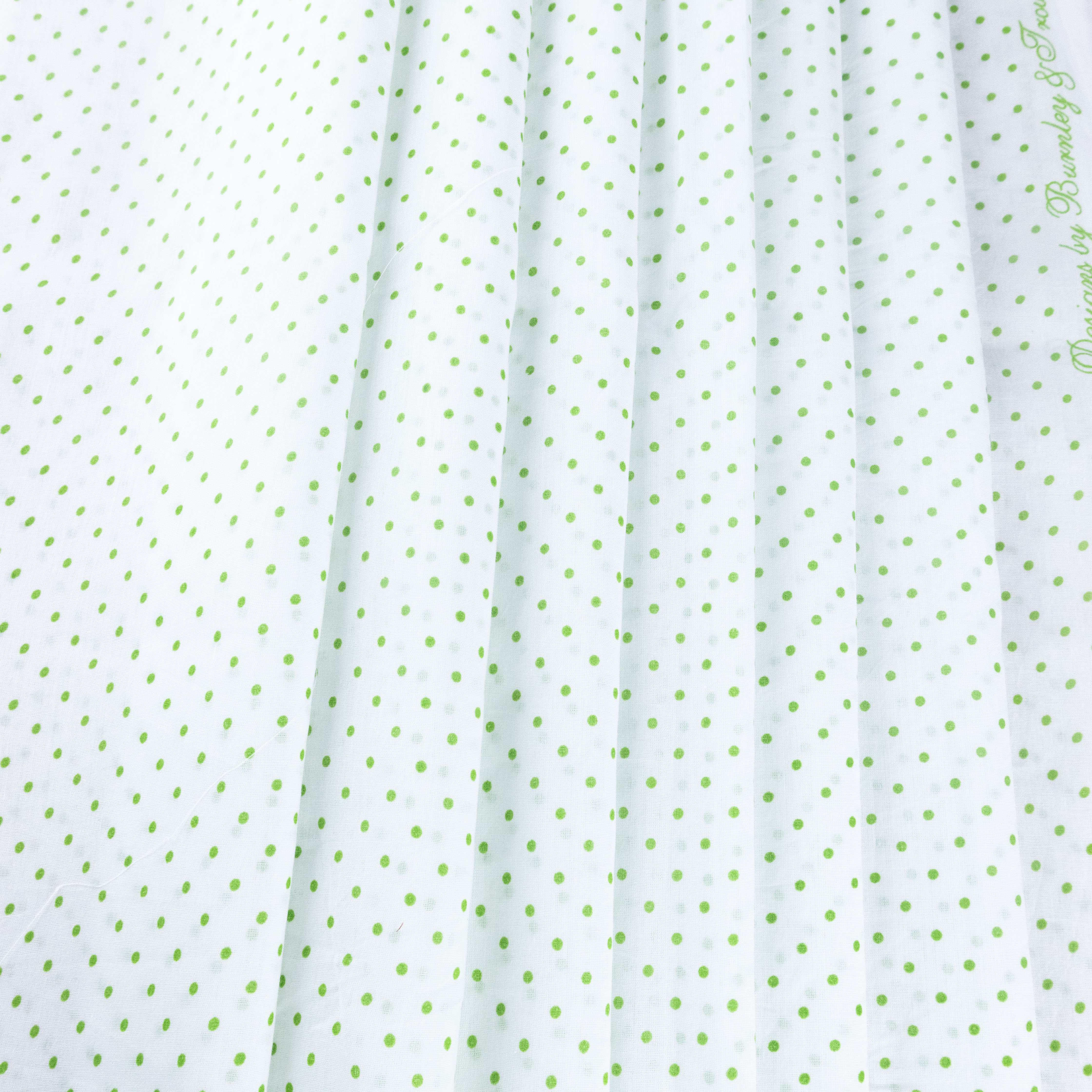 Green Spot'd Muslin, drape - $18.00 yd. - Burnley & Trowbridge Co.