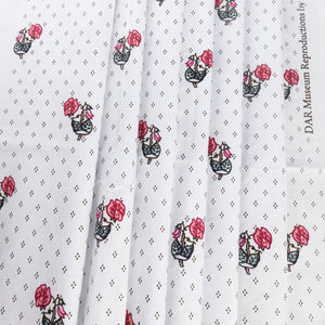 Pink "Flower'd & Spot'd" Cotton, drape - $25.00 yd.