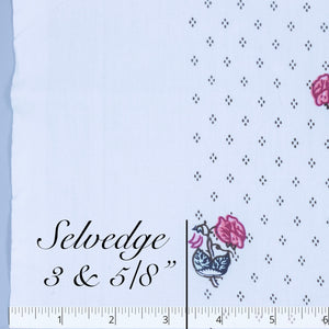 Pink "Flower'd & Spot'd" Cotton,  - $25.00 yd.
