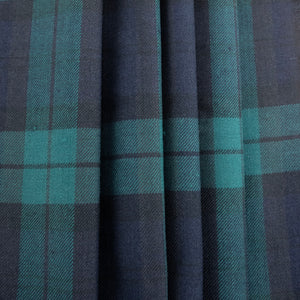 Navy & Green "Tartan" Check Wool, drape - $18.00 yd. - Burnley & Trowbridge Co.