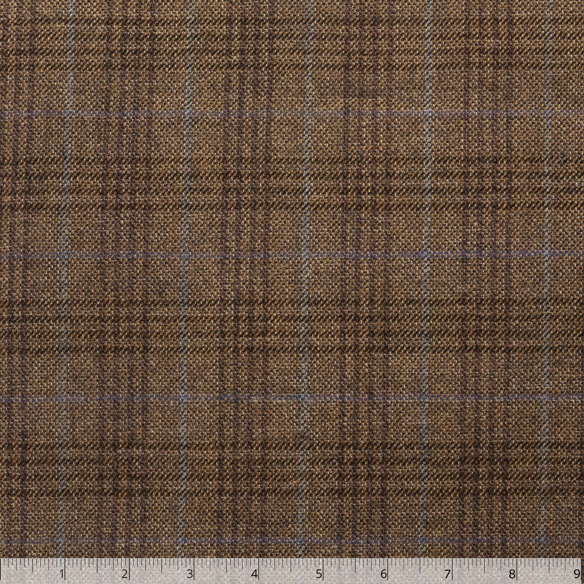 Brown & Blue Checked Wool "Flannel", 9 inch  - $20.00 yd - Burnley & Trowbridge Co.