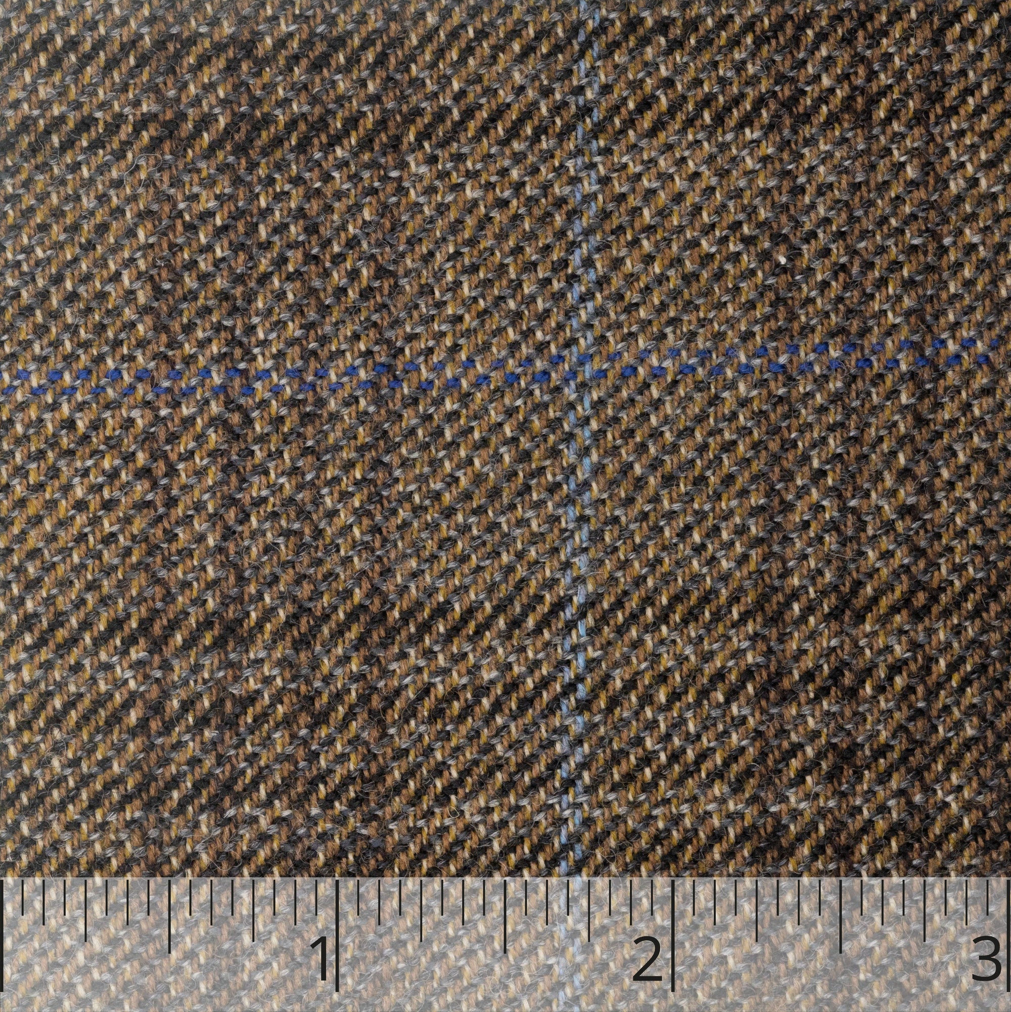 Brown & Blue Checked Wool "Flannel", drape  - $20.00 yd - Burnley & Trowbridge Co.