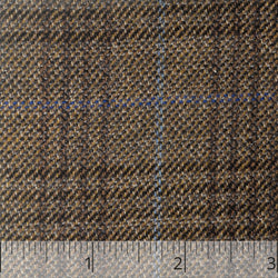 Brown & Blue Checked Wool "Flannel", drape  - $20.00 yd - Burnley & Trowbridge Co.